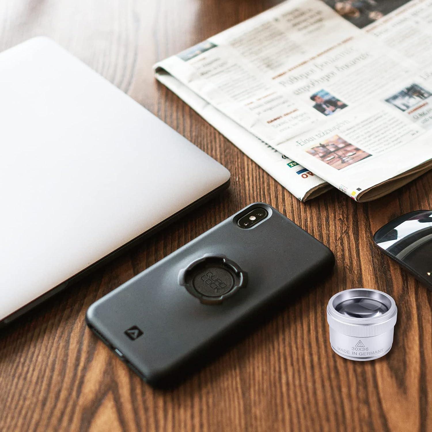 Lupa de 30X BronaGrand Plata, Lente de Vidrio 4.29x2.89cm