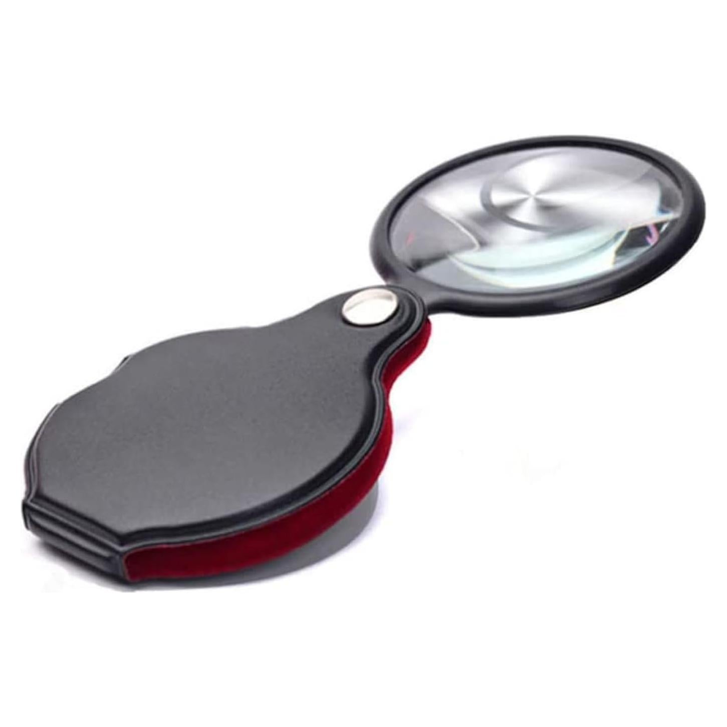 Lupa de bolsillo YOVECATHOU 8X con funda de cuero
