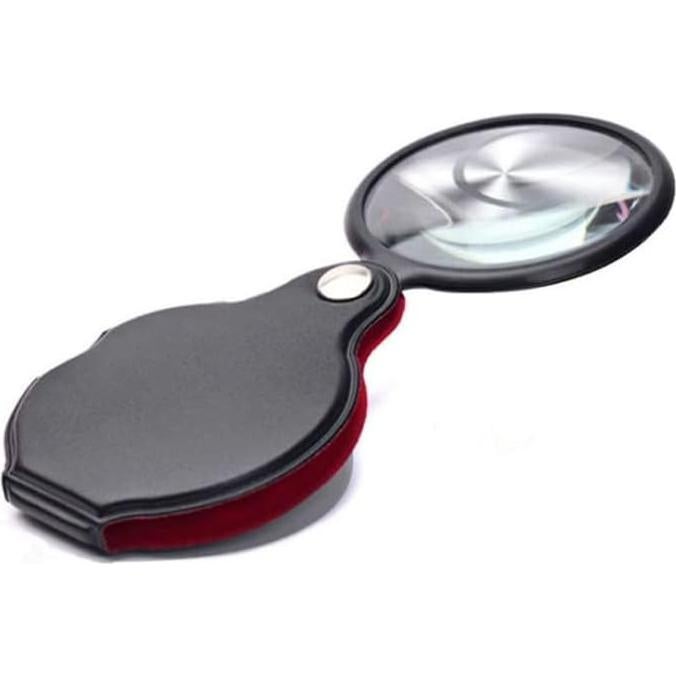 Lupa de bolsillo YOVECATHOU 8X con funda de cuero