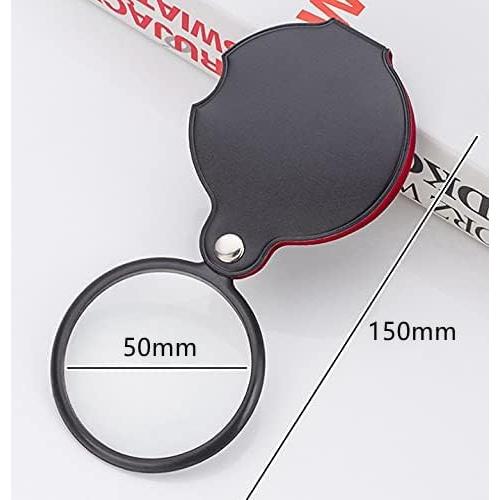 Lupa de bolsillo YOVECATHOU 8X con funda de cuero
