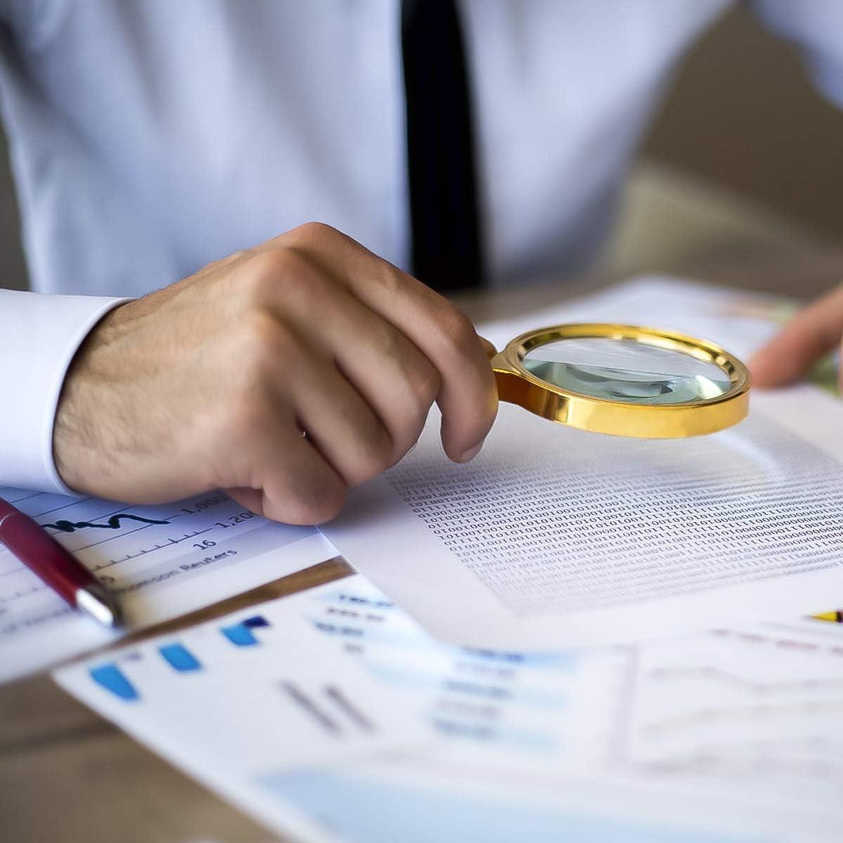 Lupa de Mano 6X COCOMK - Paquete de 2 Unidades, Vidrio Óptico