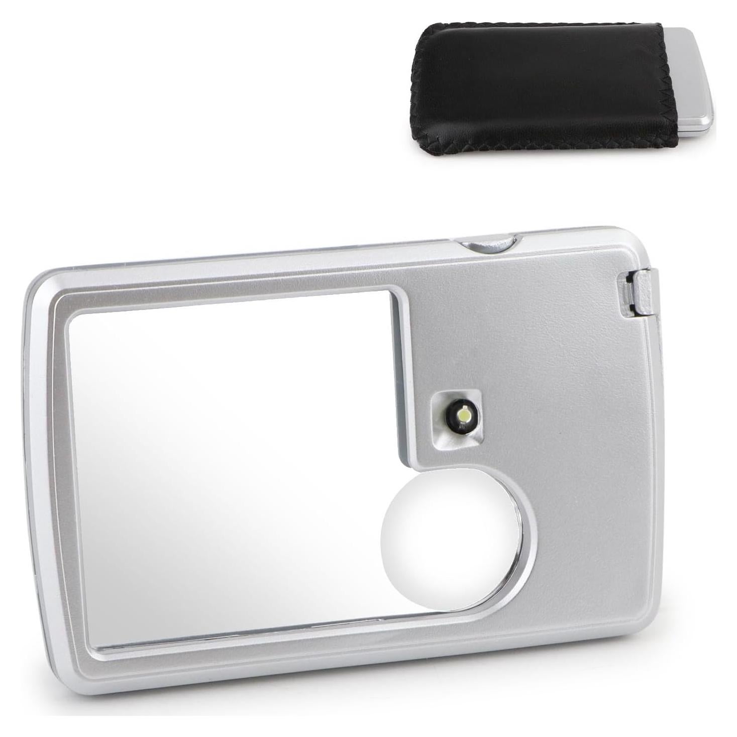 Lupa de Lectura Iluminada Rongon 6X/3X con Estuche de Cuero