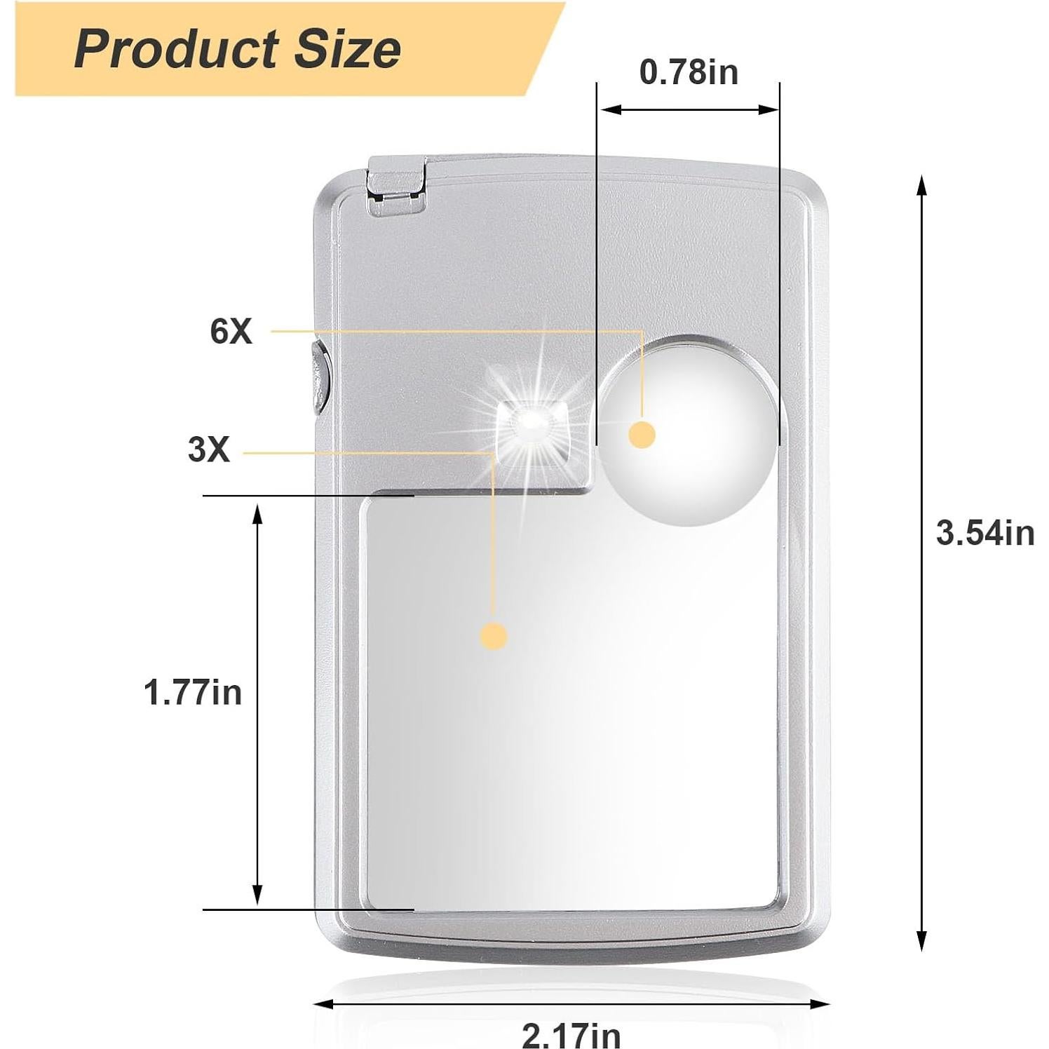 Lupa de Lectura Iluminada Rongon 6X/3X con Estuche de Cuero