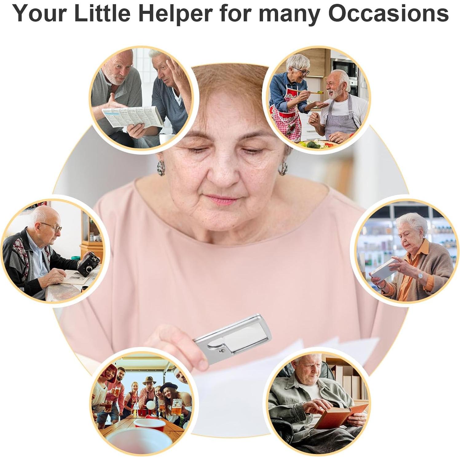 Lupa de Lectura Iluminada Rongon 6X/3X con Estuche de Cuero