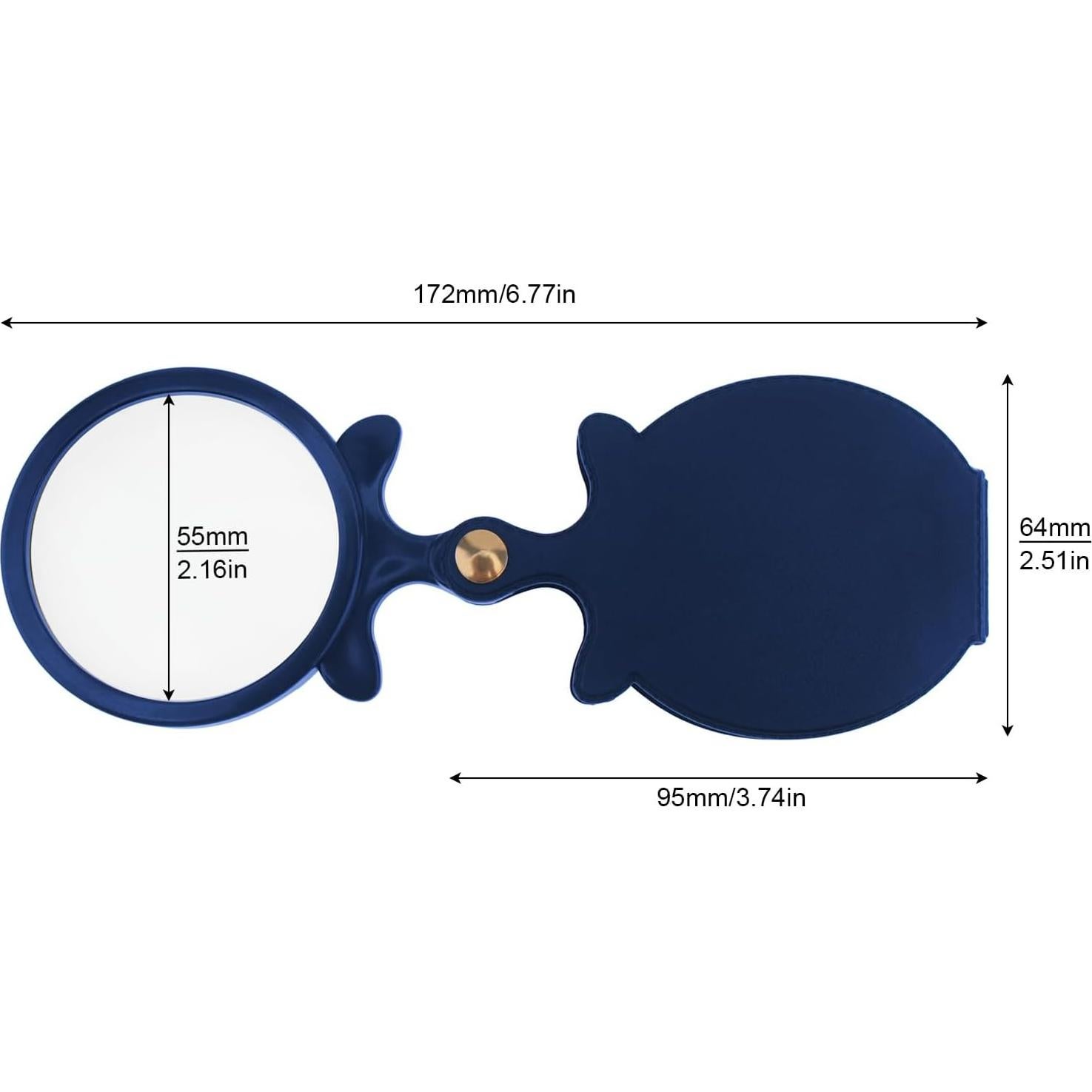 Lupa de bolsillo 10X Smgda con funda y collar - 60mm azul