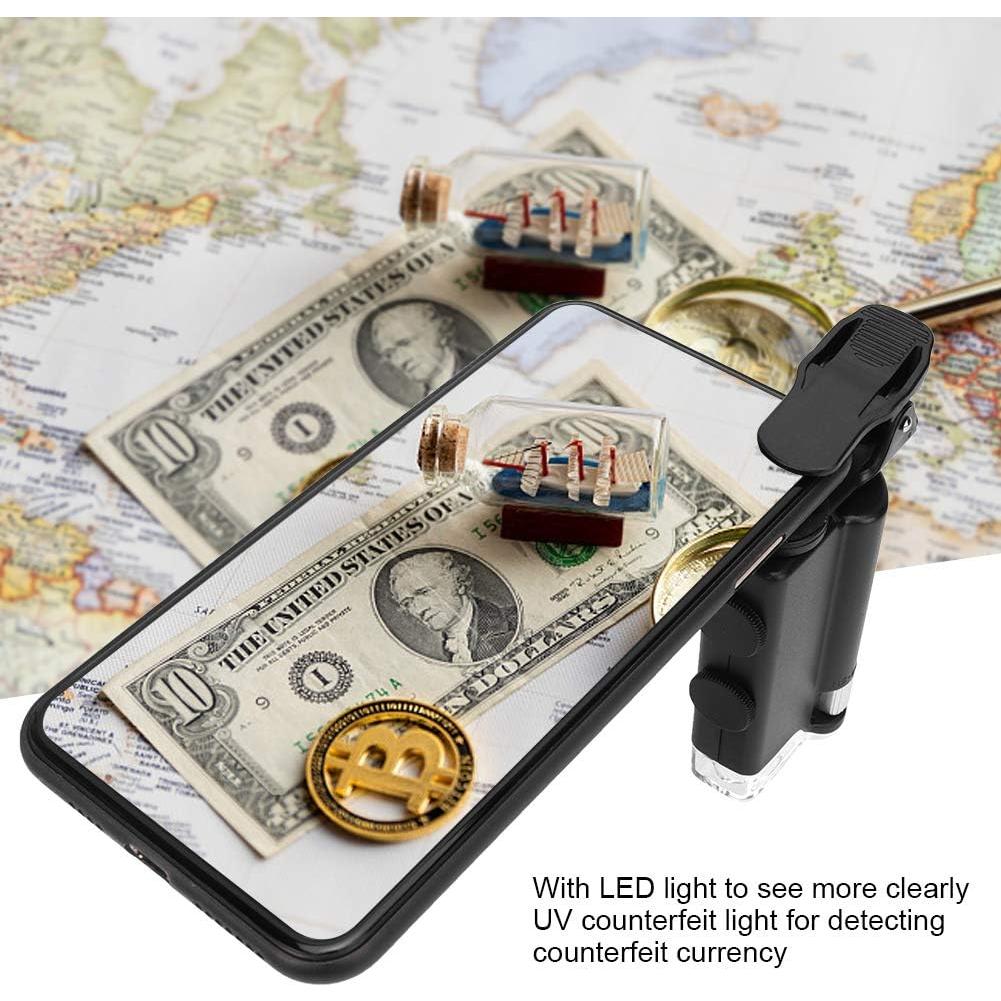 Microscopio Clip-on 753 60-100X con Luz LED para Móviles