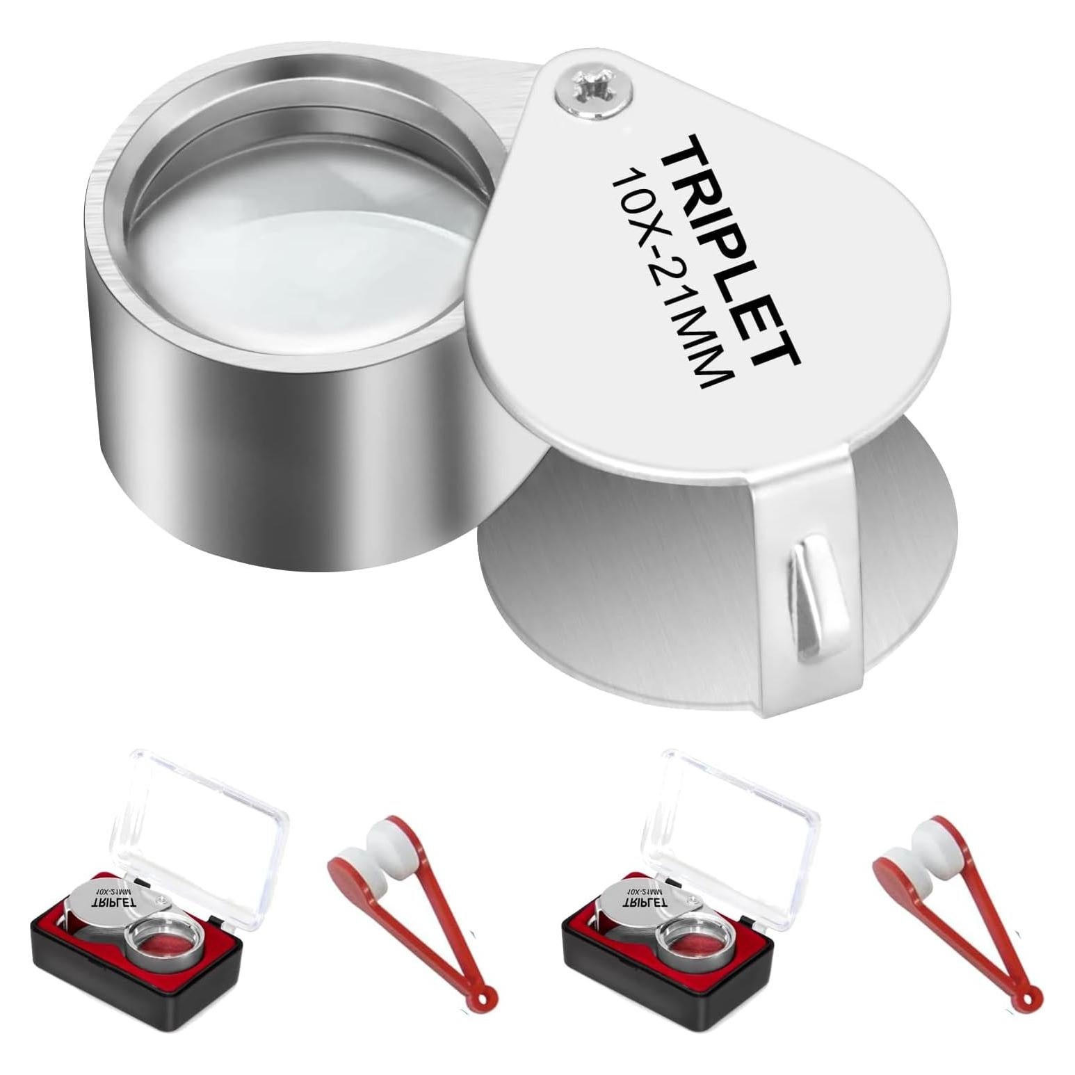 Lupa de Joyero 10X GPJYYDS Plegable 21 mm con Estuche