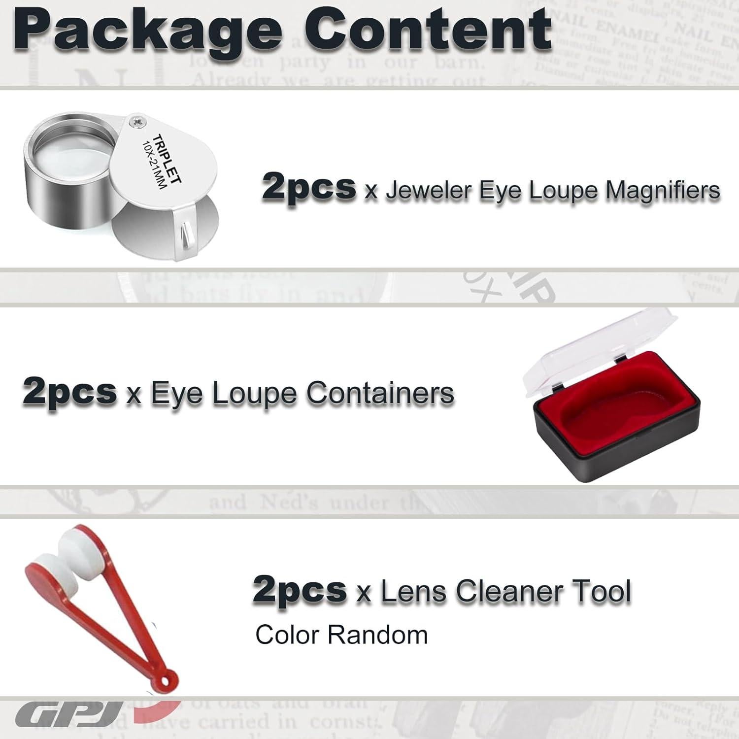 Lupa de Joyero 10X GPJYYDS Plegable 21 mm con Estuche