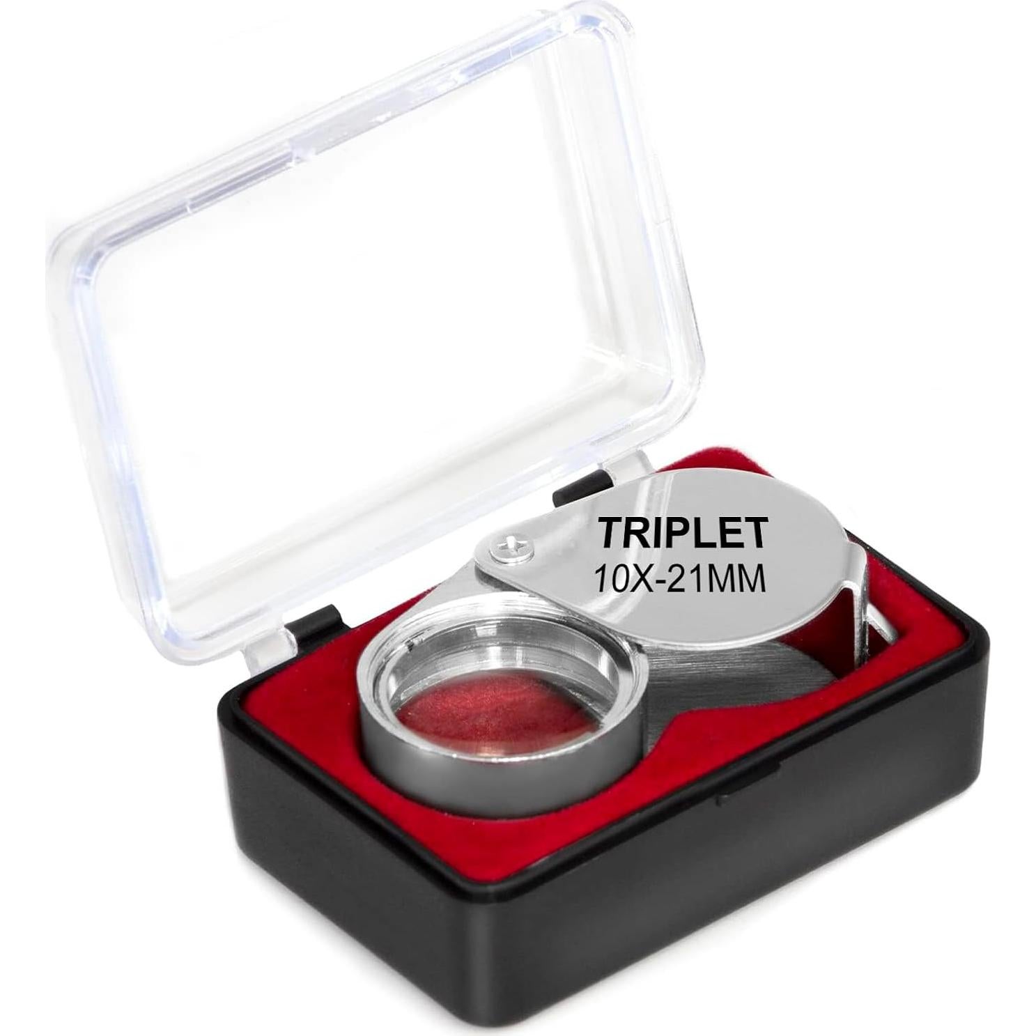 Lupa de Joyero 10X GPJYYDS Plegable 21 mm con Estuche