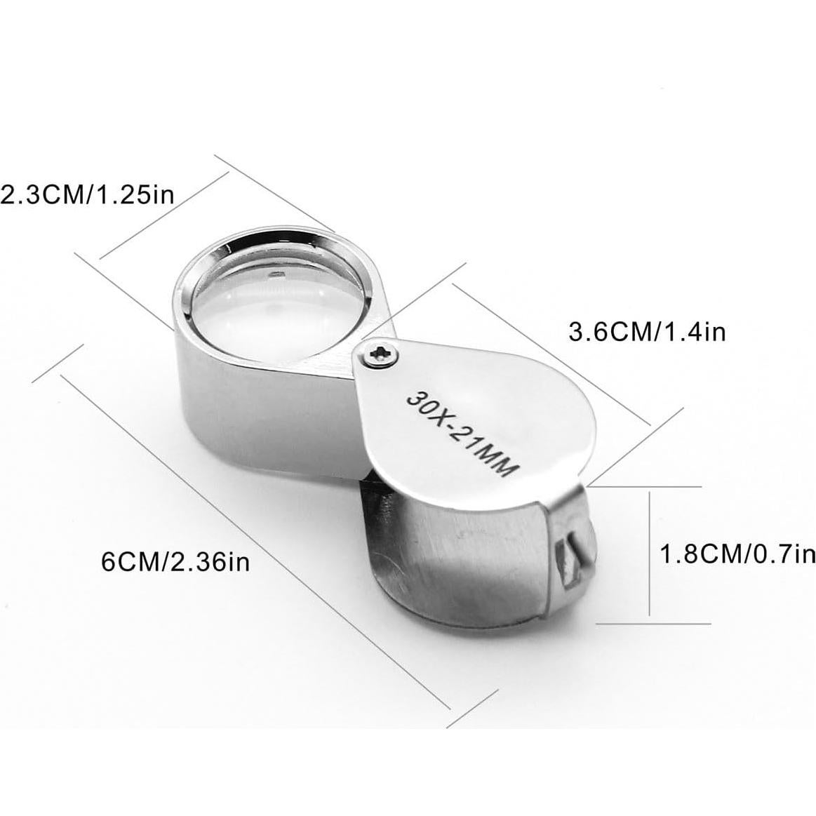 Lupa de bolsillo QiCheng&LYS 30X de vidrio para joyería