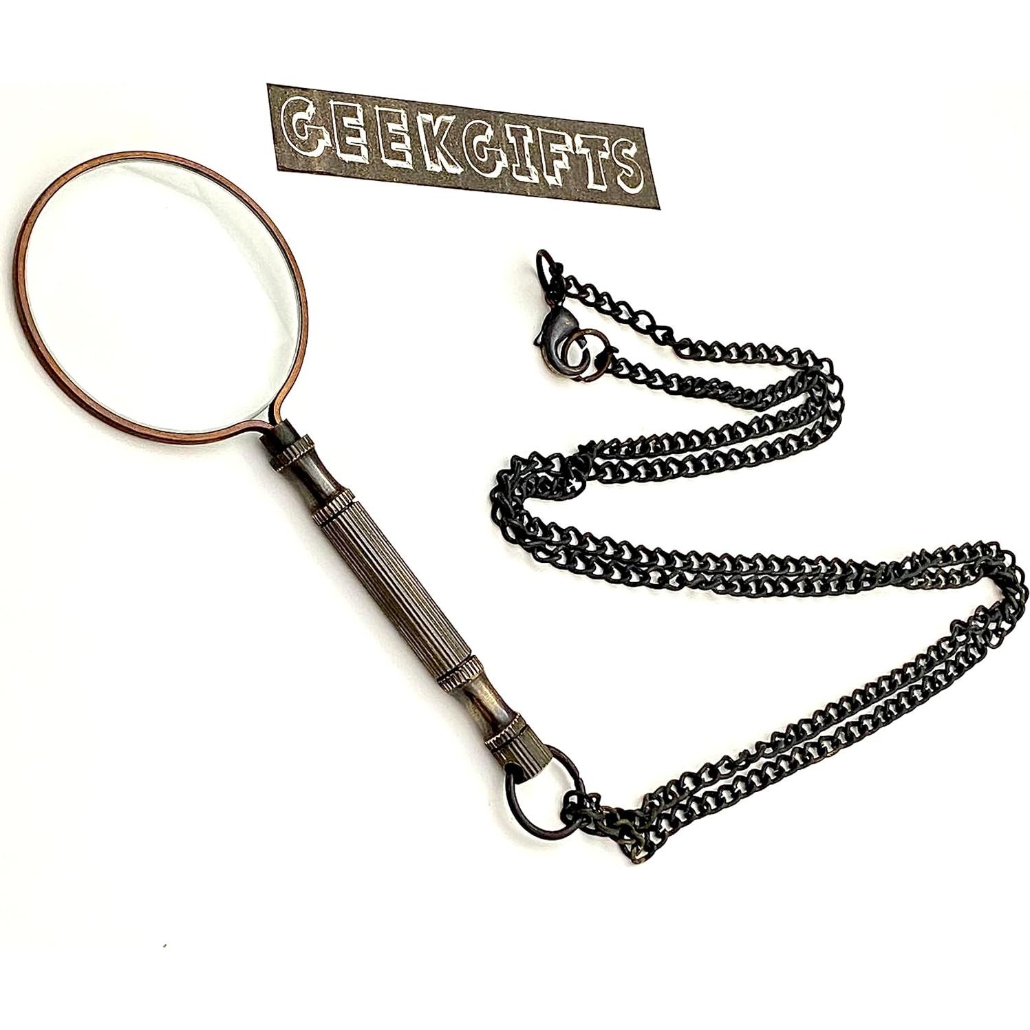 Monóculo de Aumento GeekGifts 10x con Cadena de Latón