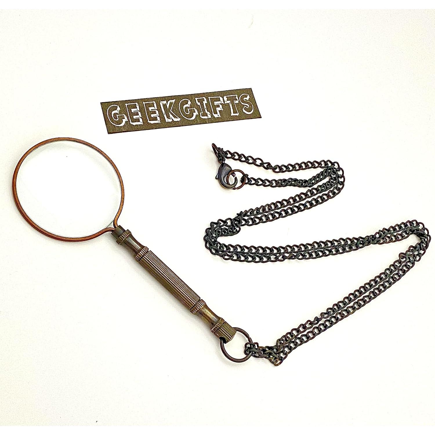 Monóculo de Aumento GeekGifts 10x con Cadena de Latón