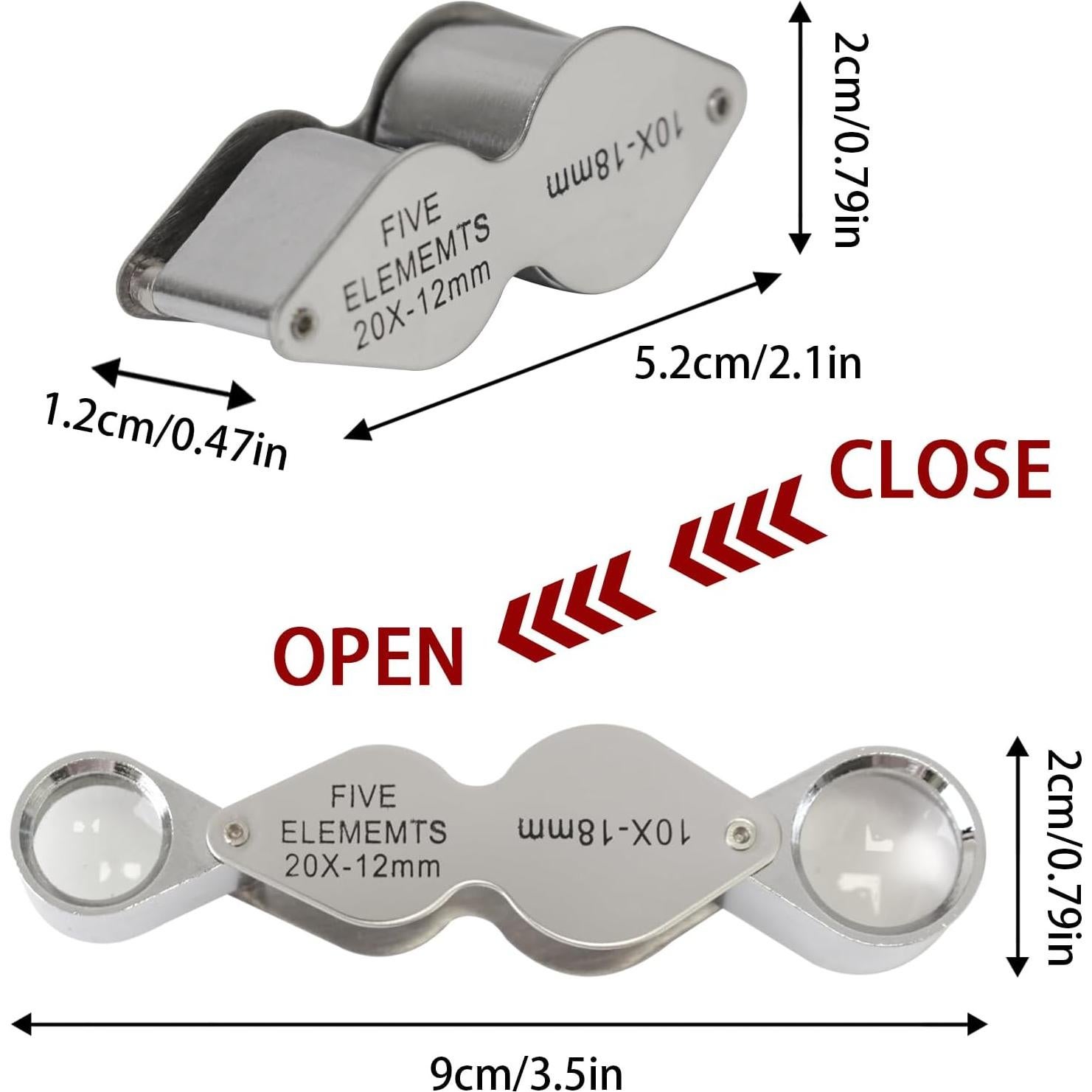 Lupa de Joyero Plegable STNRST-IN 10X 20X con Caja