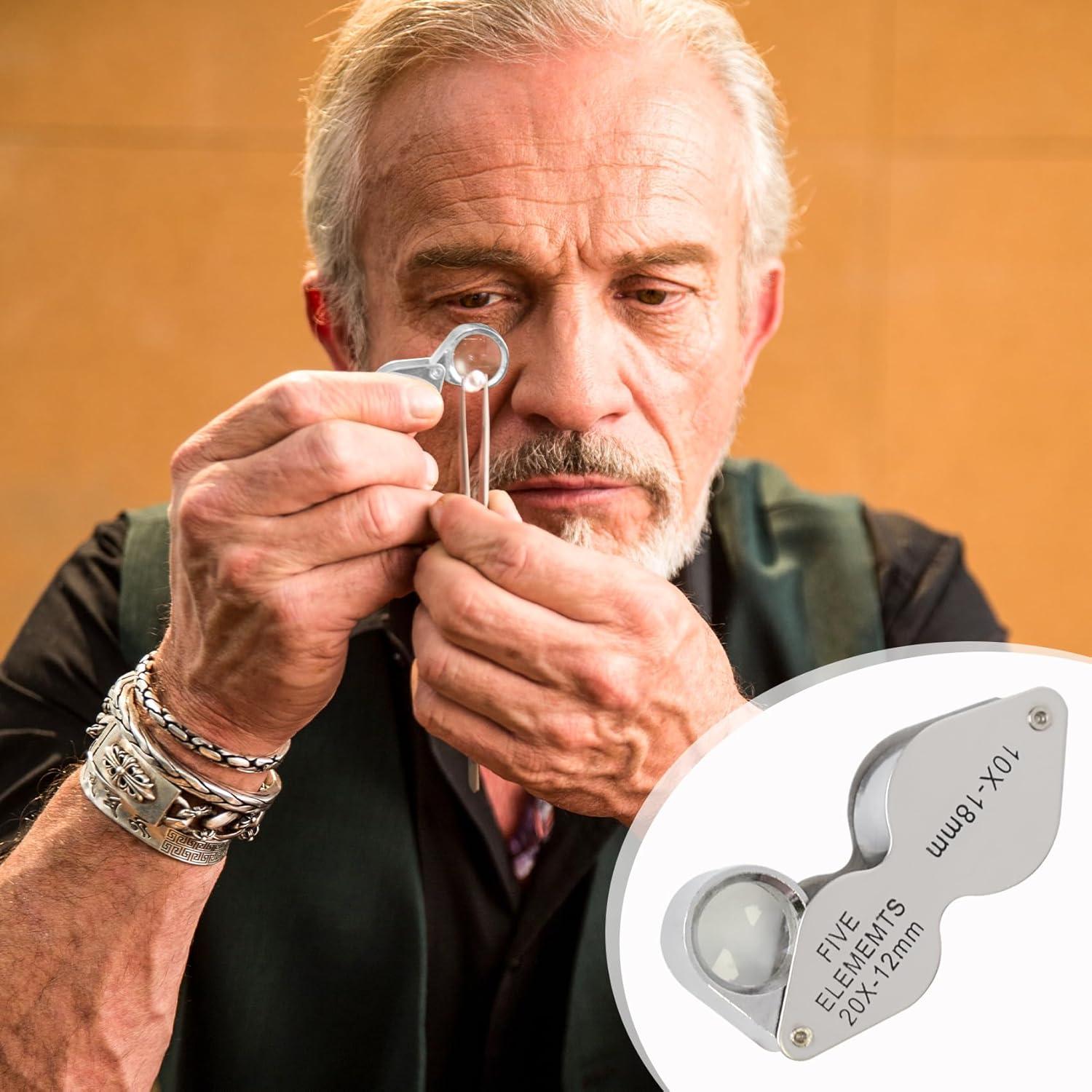 Lupa de Joyero Plegable STNRST-IN 10X 20X con Caja