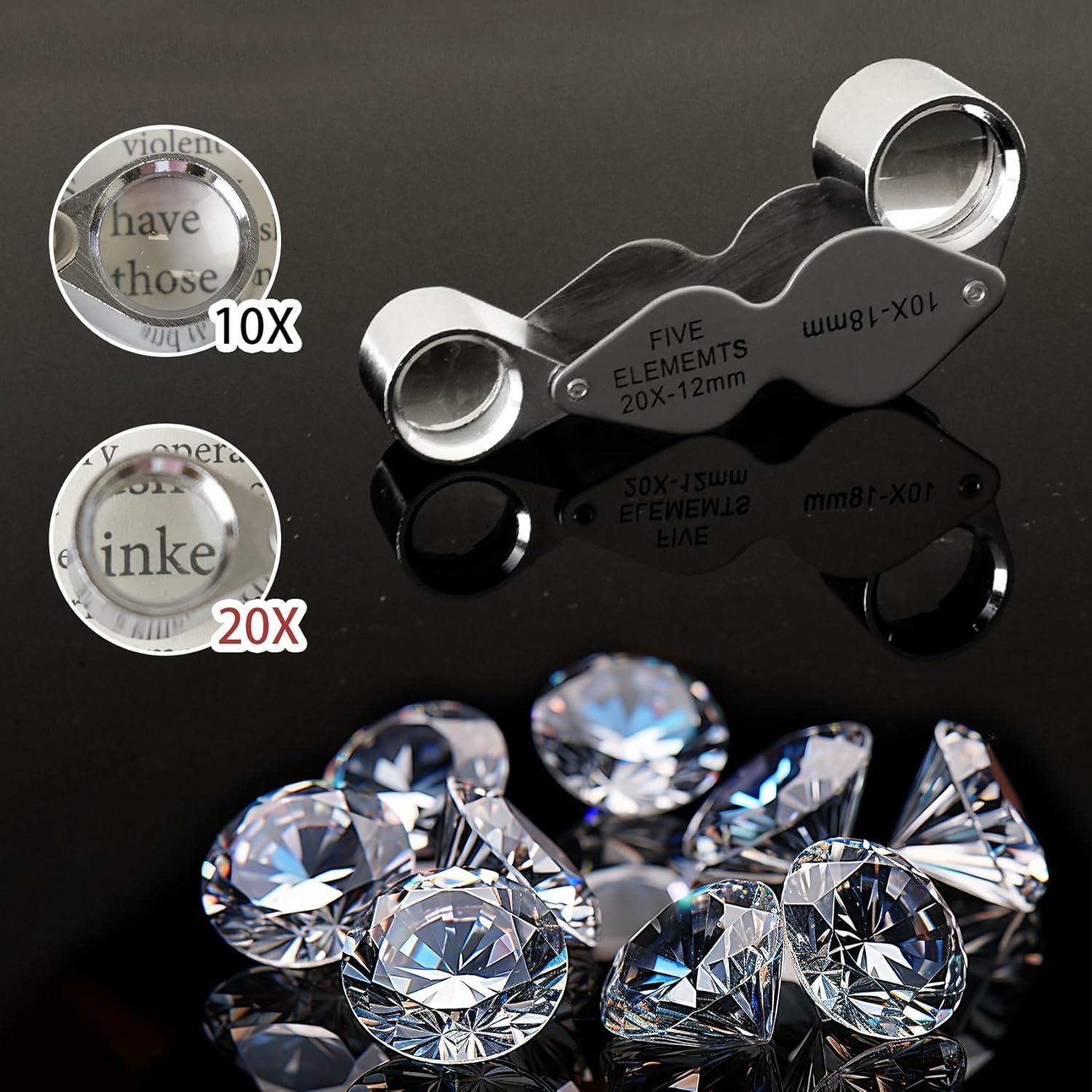 Lupa de Joyero Plegable STNRST-IN 10X 20X con Caja