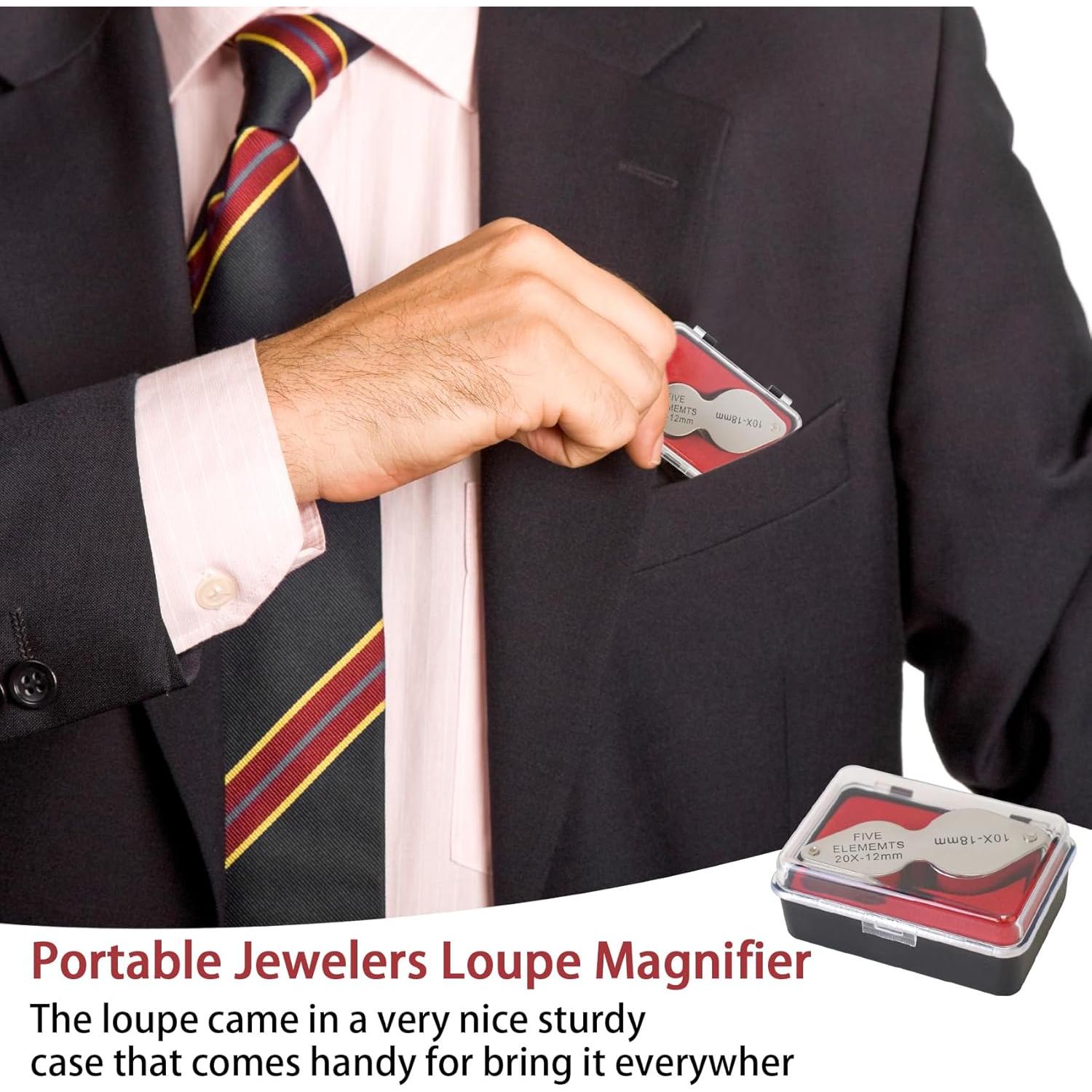 Lupa de Joyero Plegable STNRST-IN 10X 20X con Caja