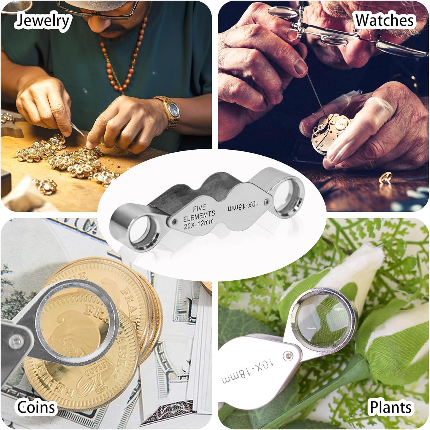 Lupa de Joyero Plegable STNRST-IN 10X 20X con Caja