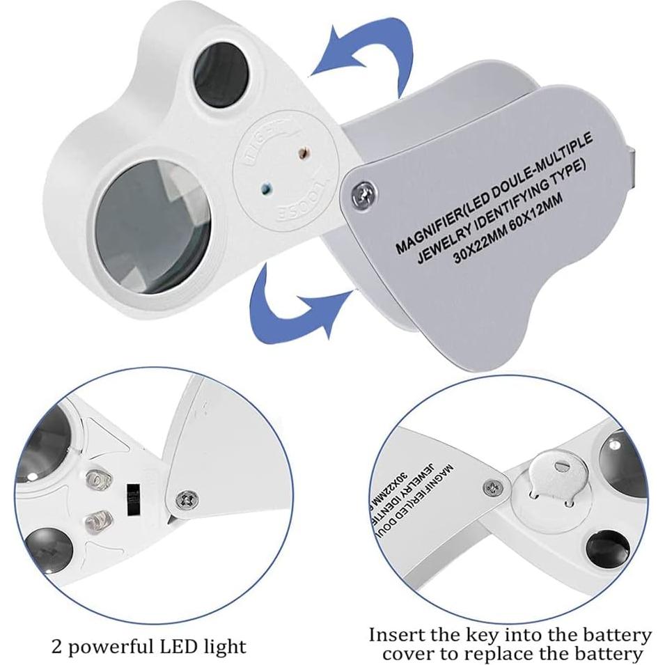 Lupa de Joyería Plegable Dreame 30x 60x LED - Portátil