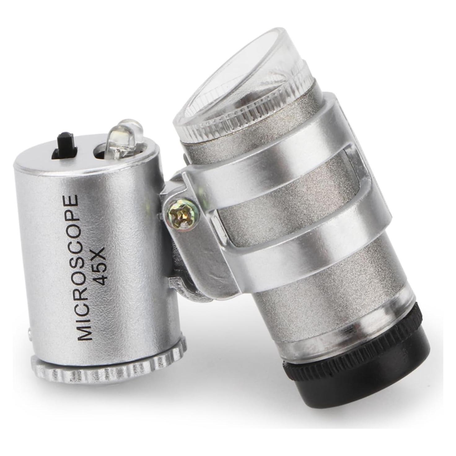 Lupa de Bolsillo Rongon 45X con 2 Luces LED - Microscopio