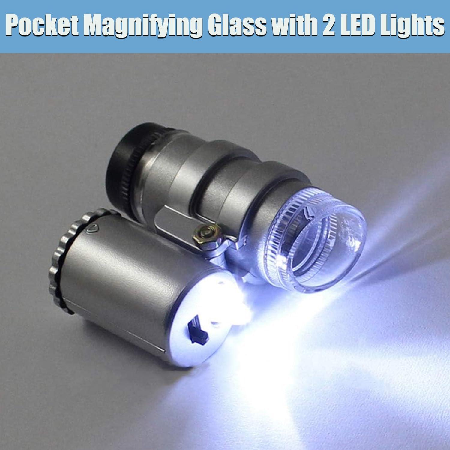 Lupa de Bolsillo Rongon 45X con 2 Luces LED - Microscopio