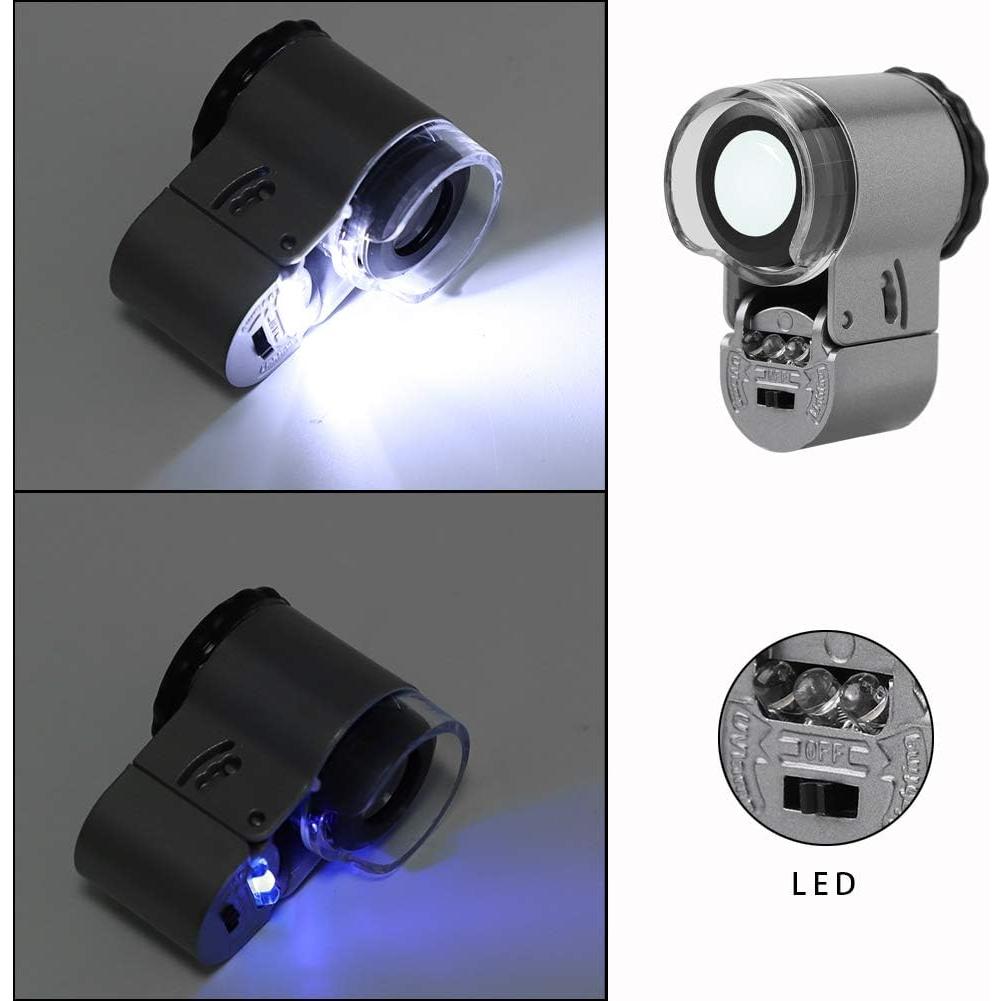 Lupa de Joyería SIQITECHNO 50X con Luz LED y UV