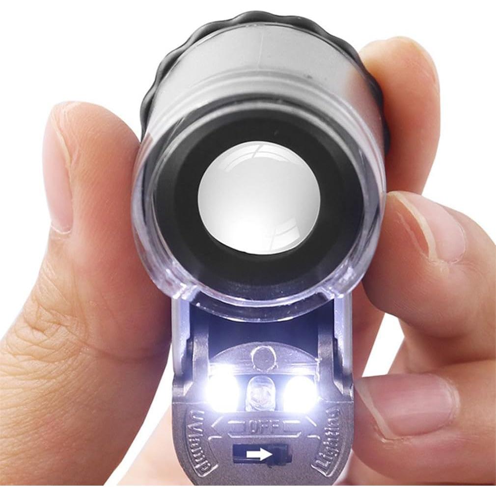 Lupa de Joyería SIQITECHNO 50X con Luz LED y UV