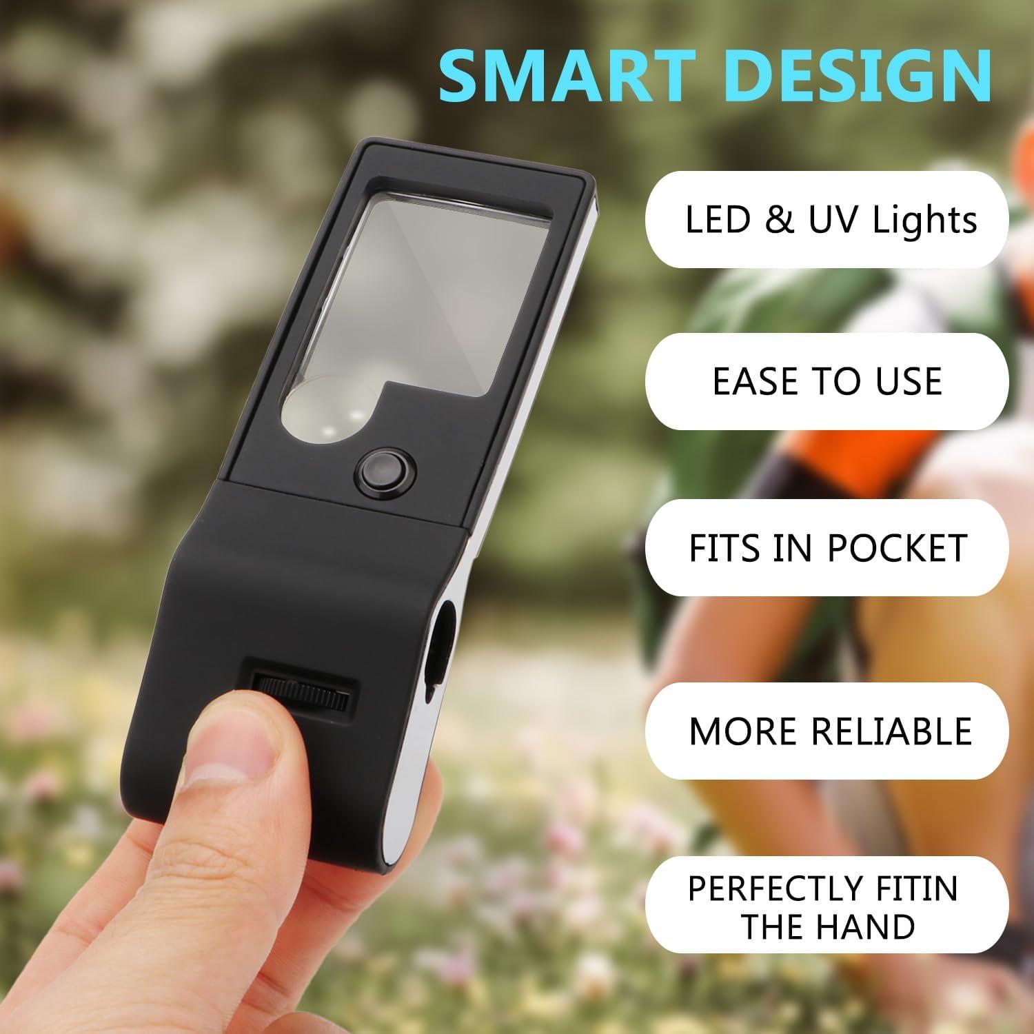 Lupa de Joyero Rongon con Luz LED y UV 3X 10X 55X