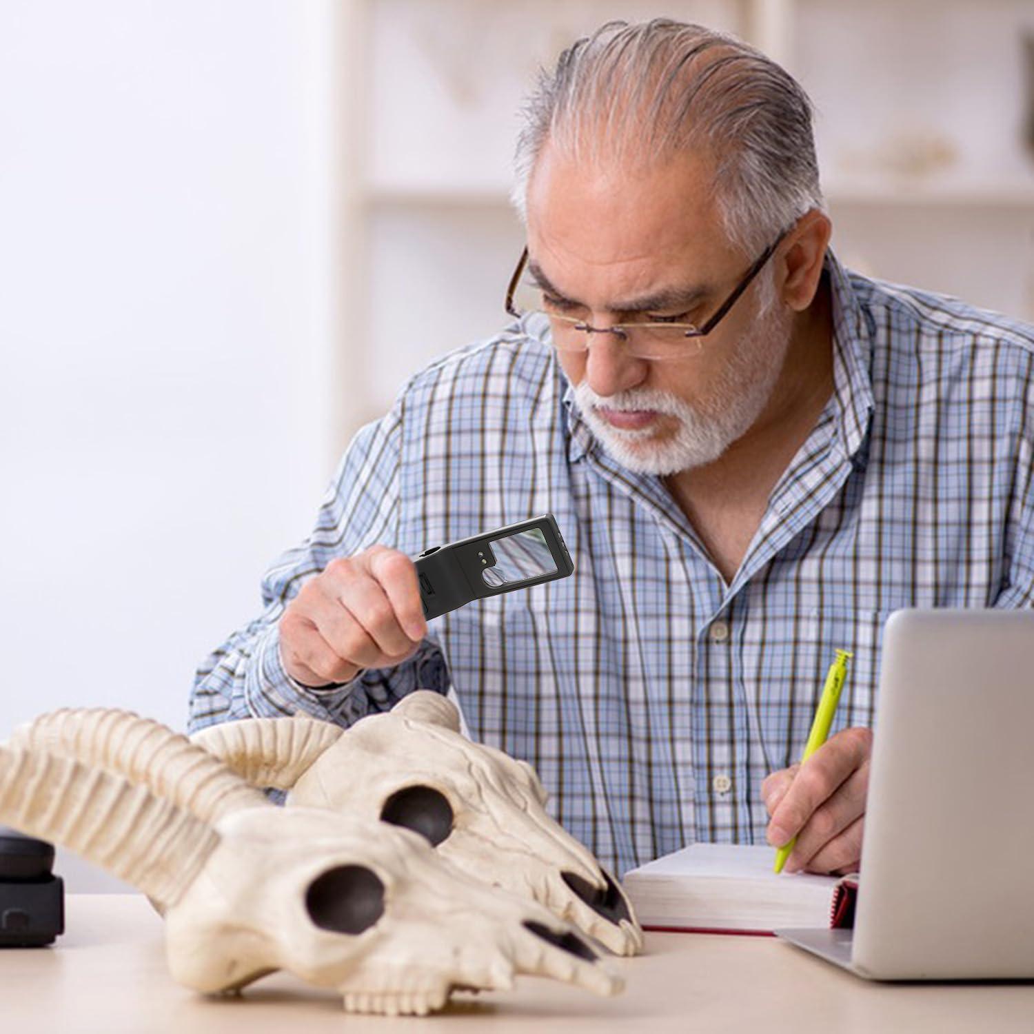 Lupa de Joyero Rongon con Luz LED y UV 3X 10X 55X