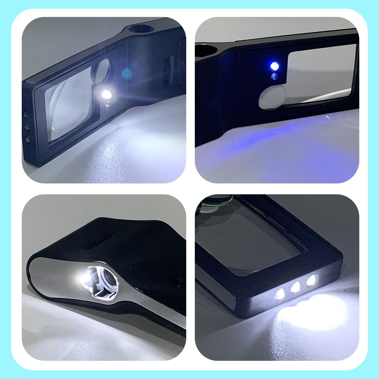 Lupa de Joyero Rongon con Luz LED y UV 3X 10X 55X