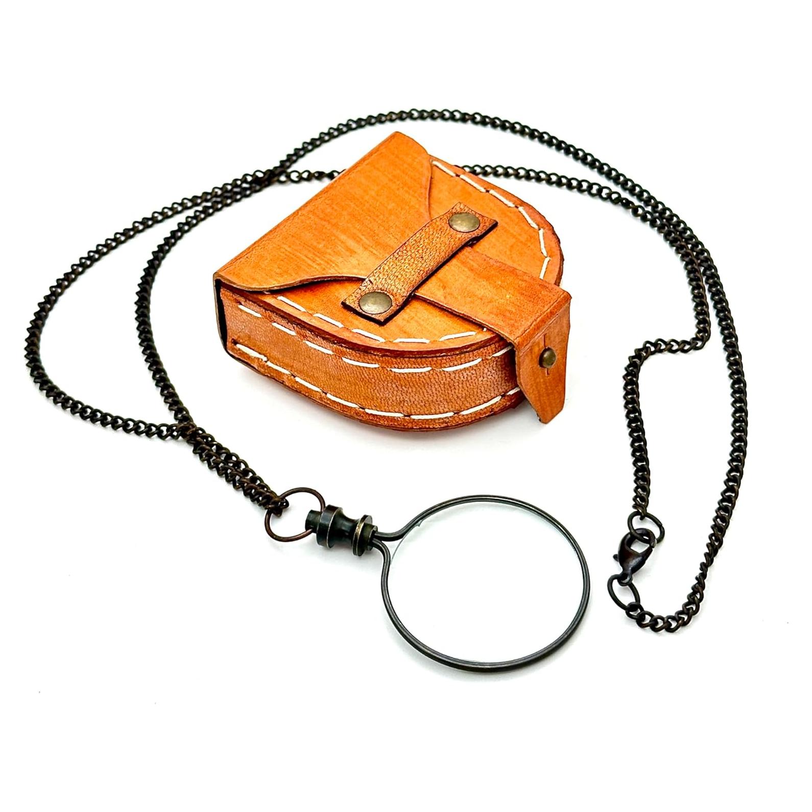 Monóculo de bolsillo GeekGifts de latón con lupa 8x