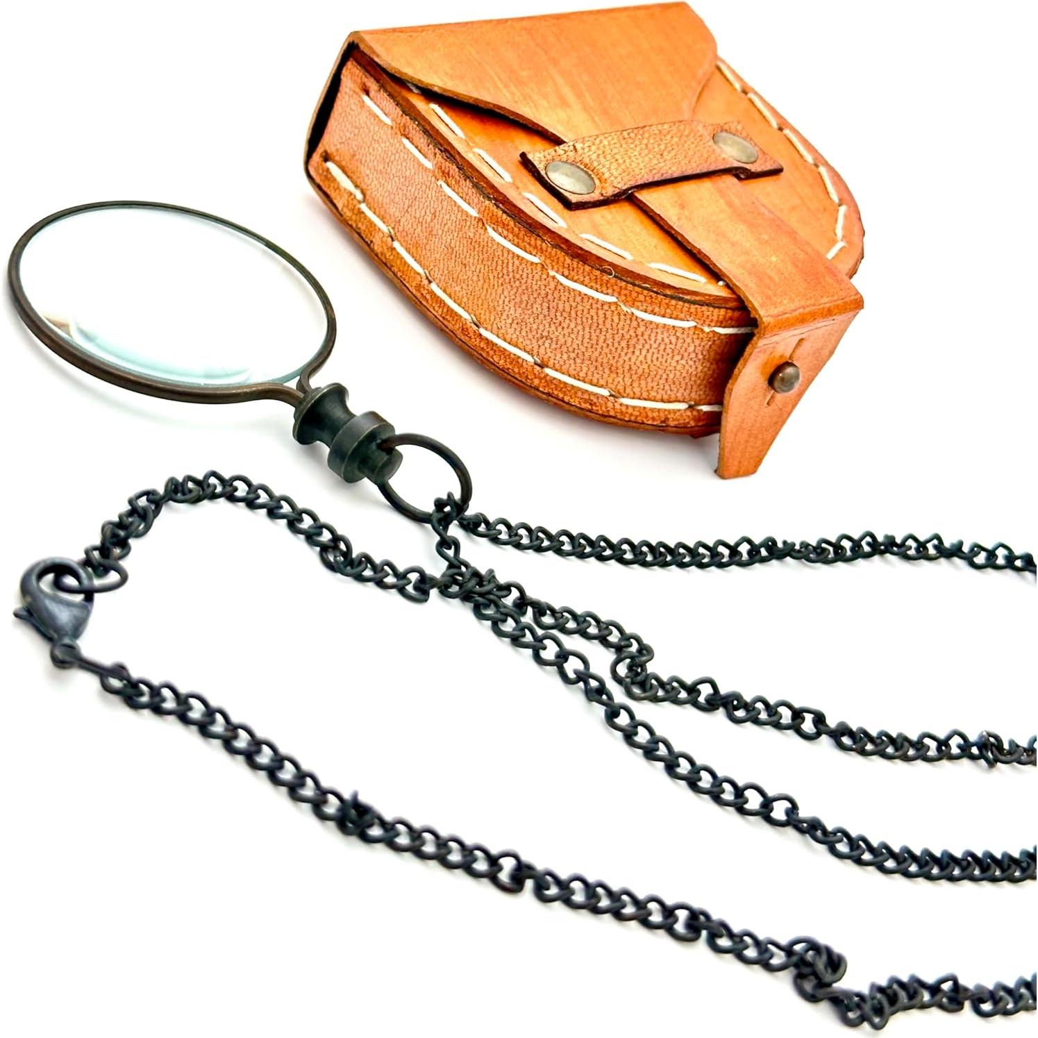 Monóculo de bolsillo GeekGifts de latón con lupa 8x