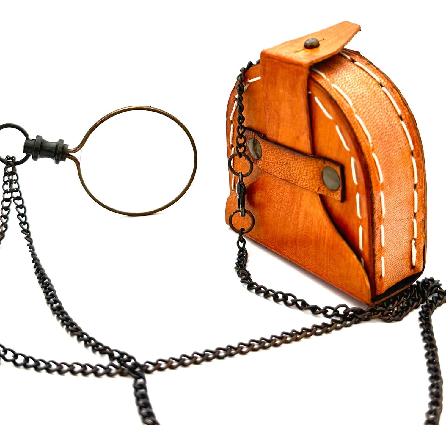 Monóculo de bolsillo GeekGifts de latón con lupa 8x