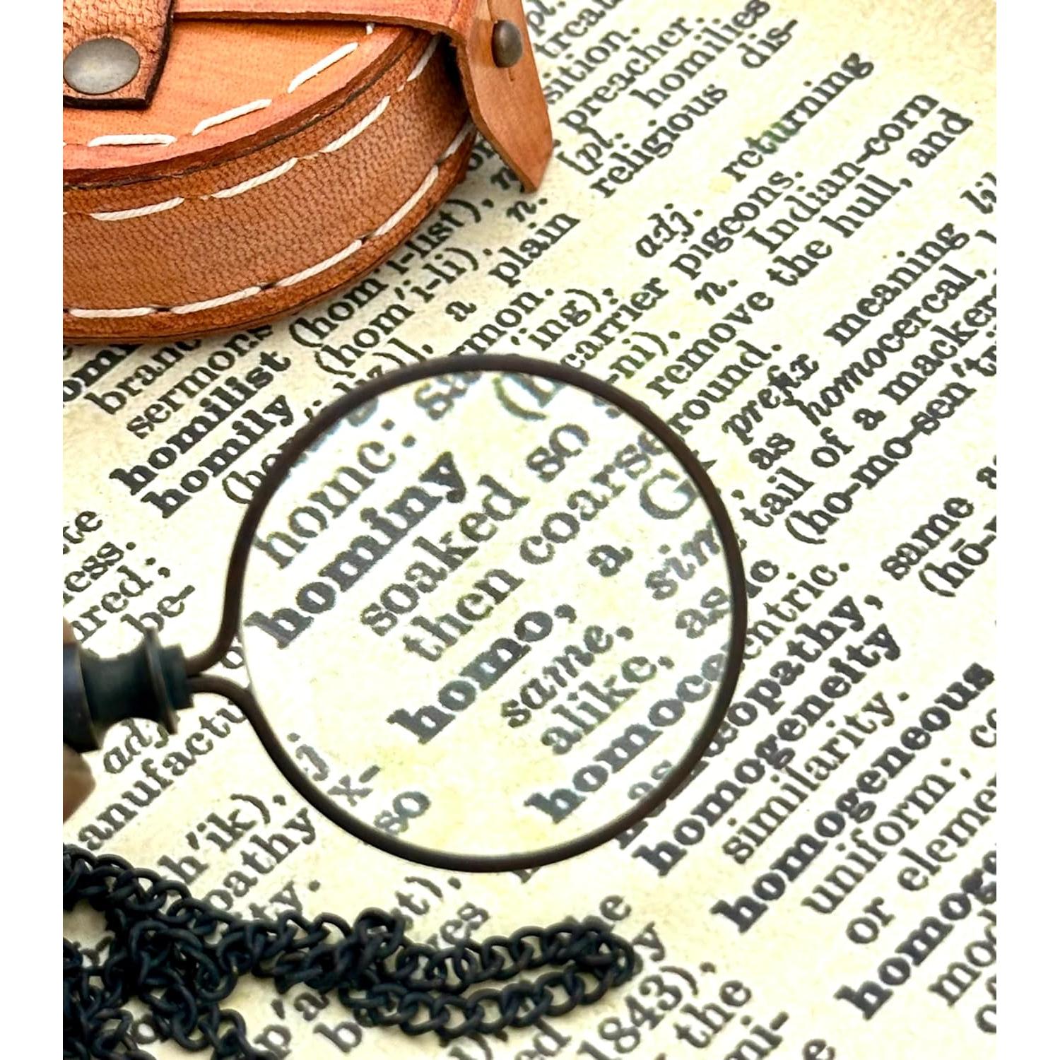 Monóculo de bolsillo GeekGifts de latón con lupa 8x