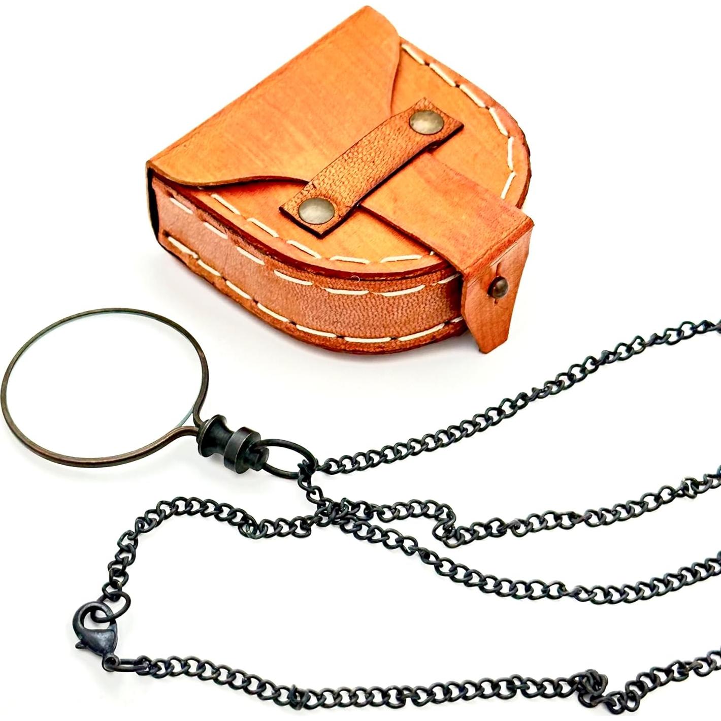 Monóculo de bolsillo GeekGifts de latón con lupa 8x