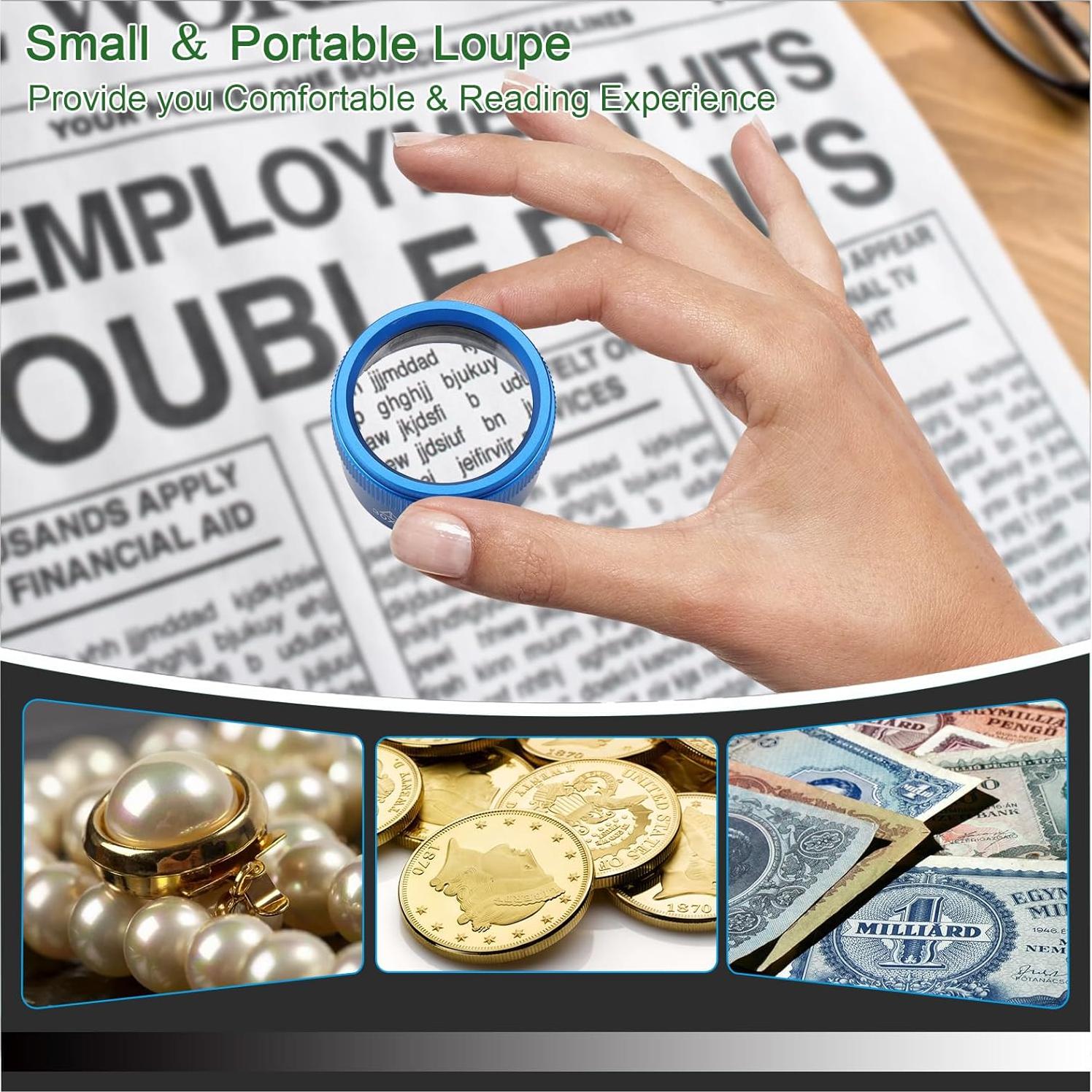 Lupa de Joyero Rongon 30X Azul 40mm para Joyería y Manualidades