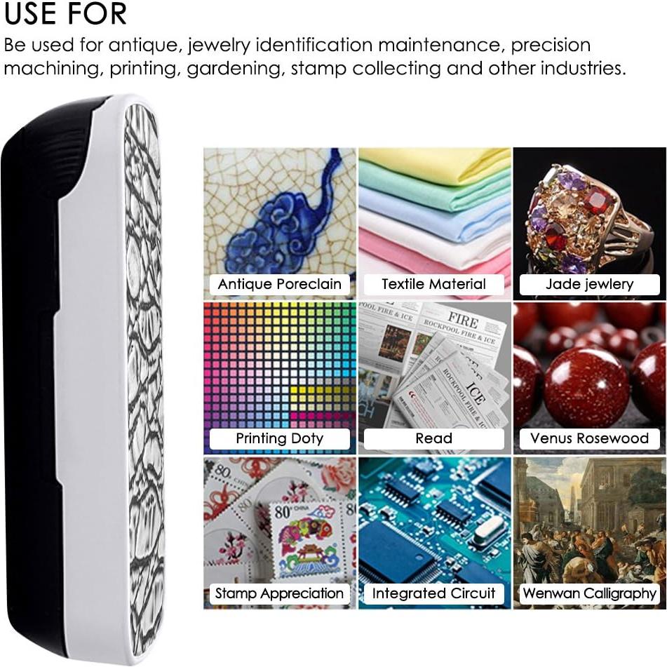 Lupa de Joyería AFUNTA con Luz LED 30X 60X 90X Plata