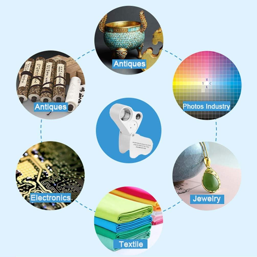 Lupa Iluminada KINGMAS 30x 60x Plegable con LED Plata