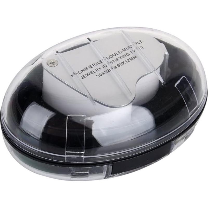 Lupa Iluminada KINGMAS 30x 60x Plegable con LED Plata