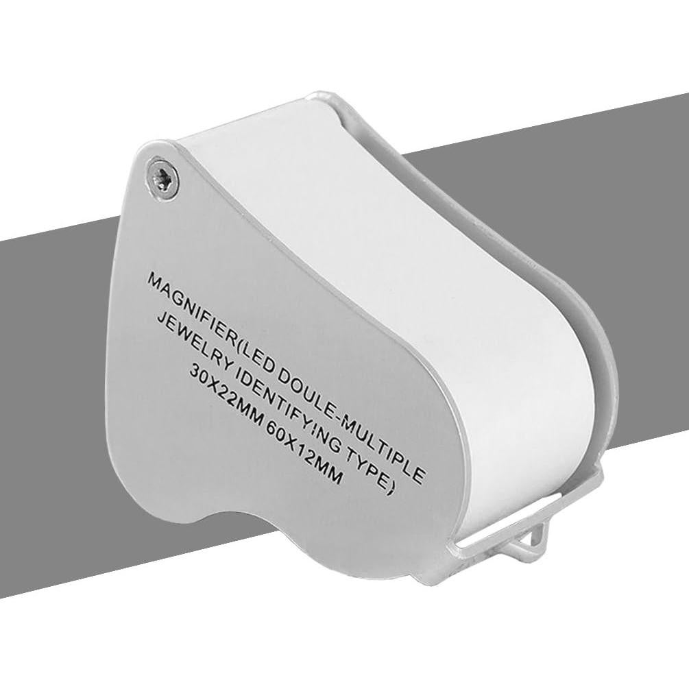 Lupa Iluminada KINGMAS 30x 60x Plegable con LED Plata