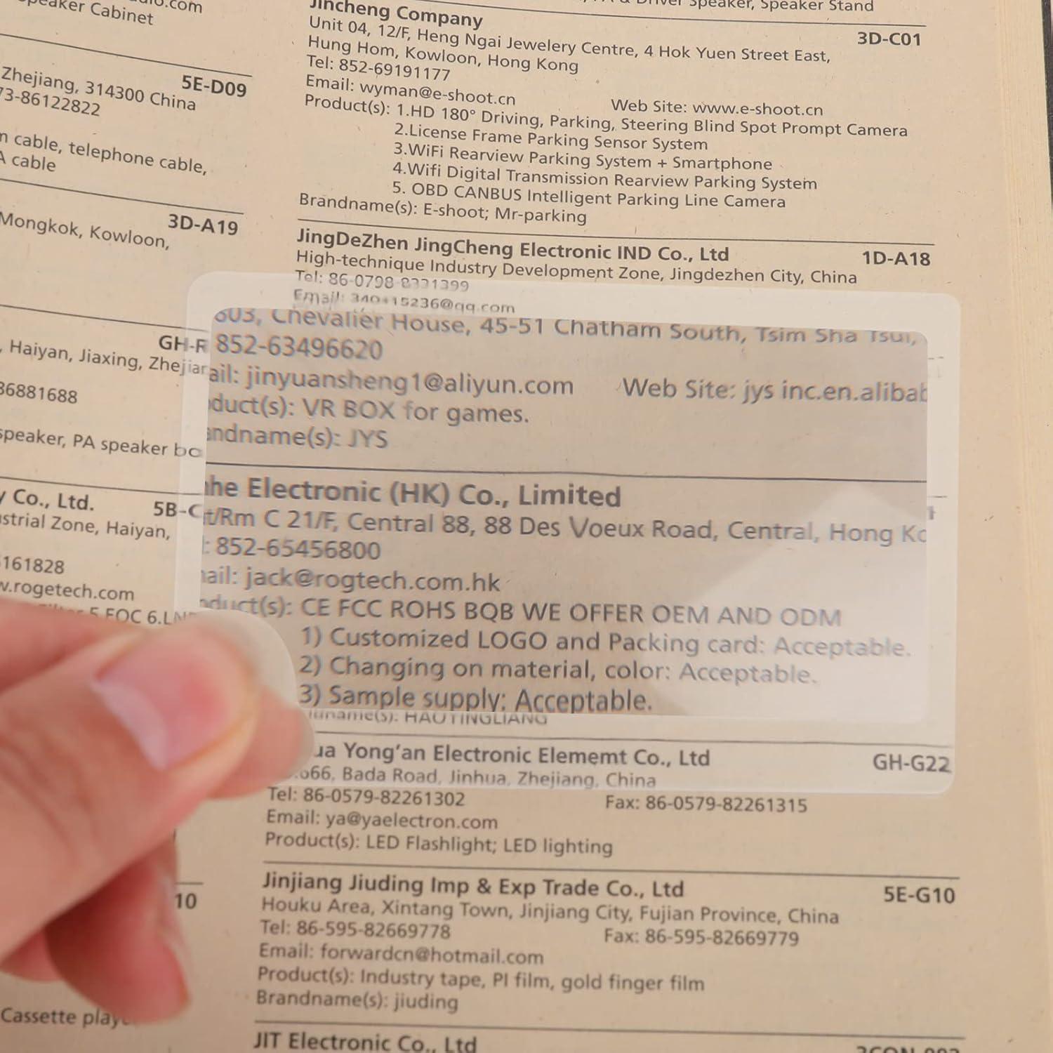 Lentes de Aumento TIESOME 3X - 20 Piezas de PVC 8.5x5.5cm