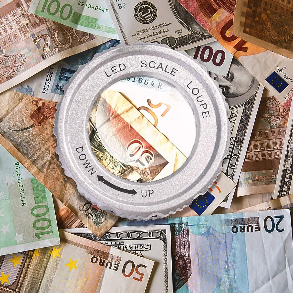 Lupa de 30X Amoper con Longitud Focal Ajustable y Luz LED