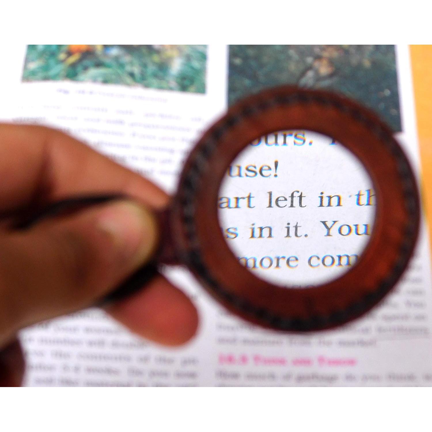 Collar de Cuero Vintage SARA NAUTICAL con Lente de Aumento 2x