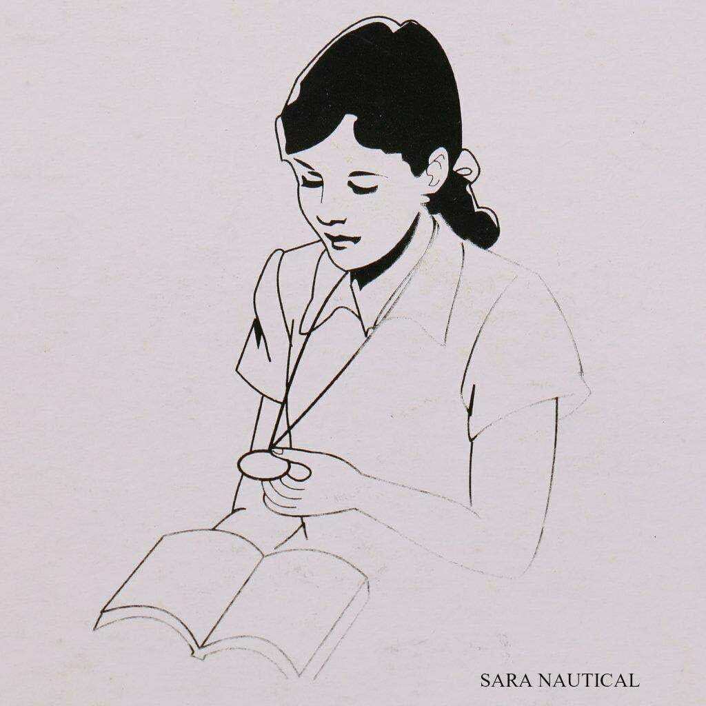 Collar de Cuero Vintage SARA NAUTICAL con Lente de Aumento 2x