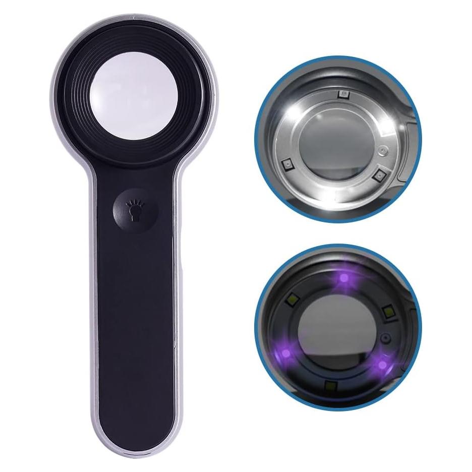 Lupa iluminada recargable LHWCCPIT 60x LED/UV 13.97cm