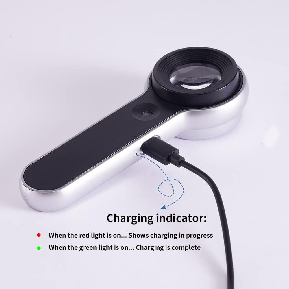 Lupa iluminada recargable LHWCCPIT 60x LED/UV 13.97cm