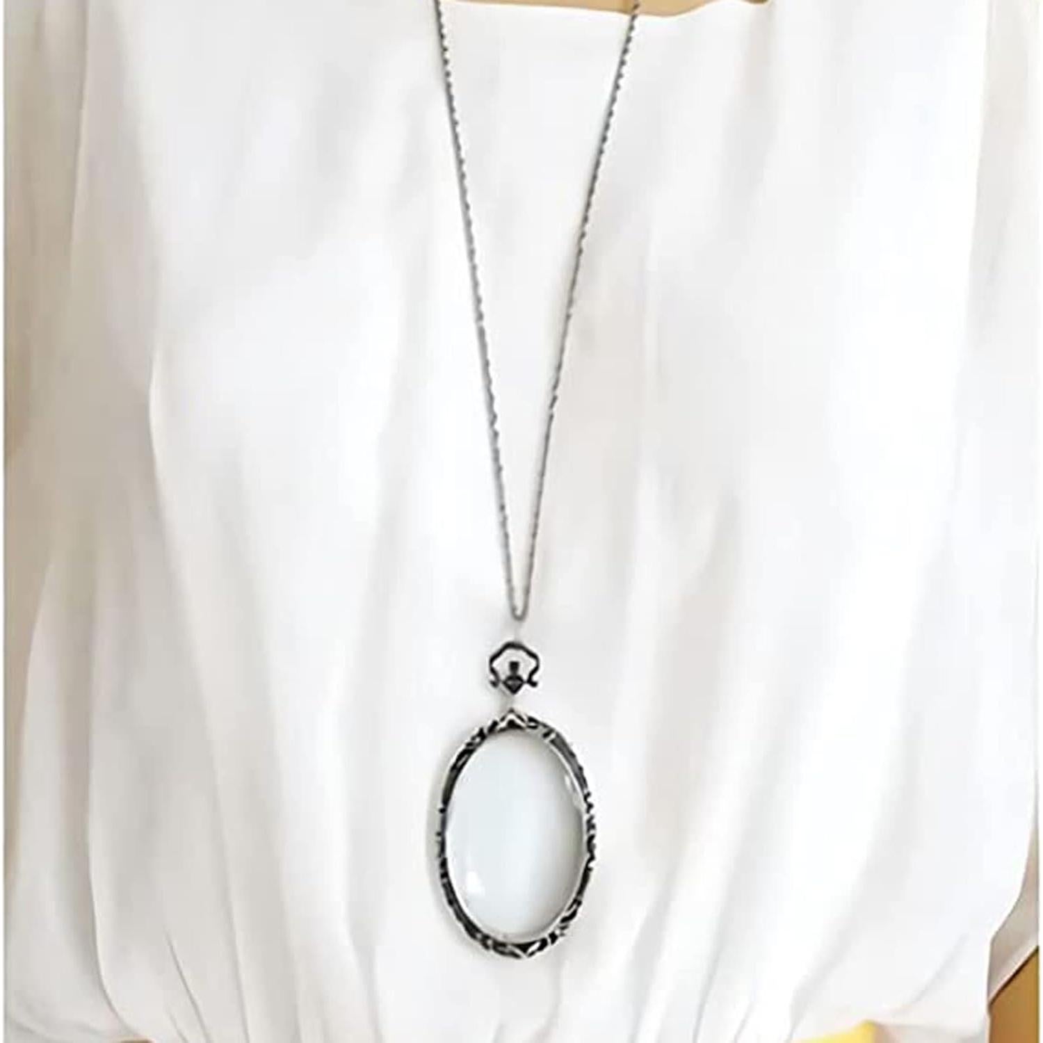 Lupa de Aumento 10X con Collar de Plata XJCXZJ 40mm