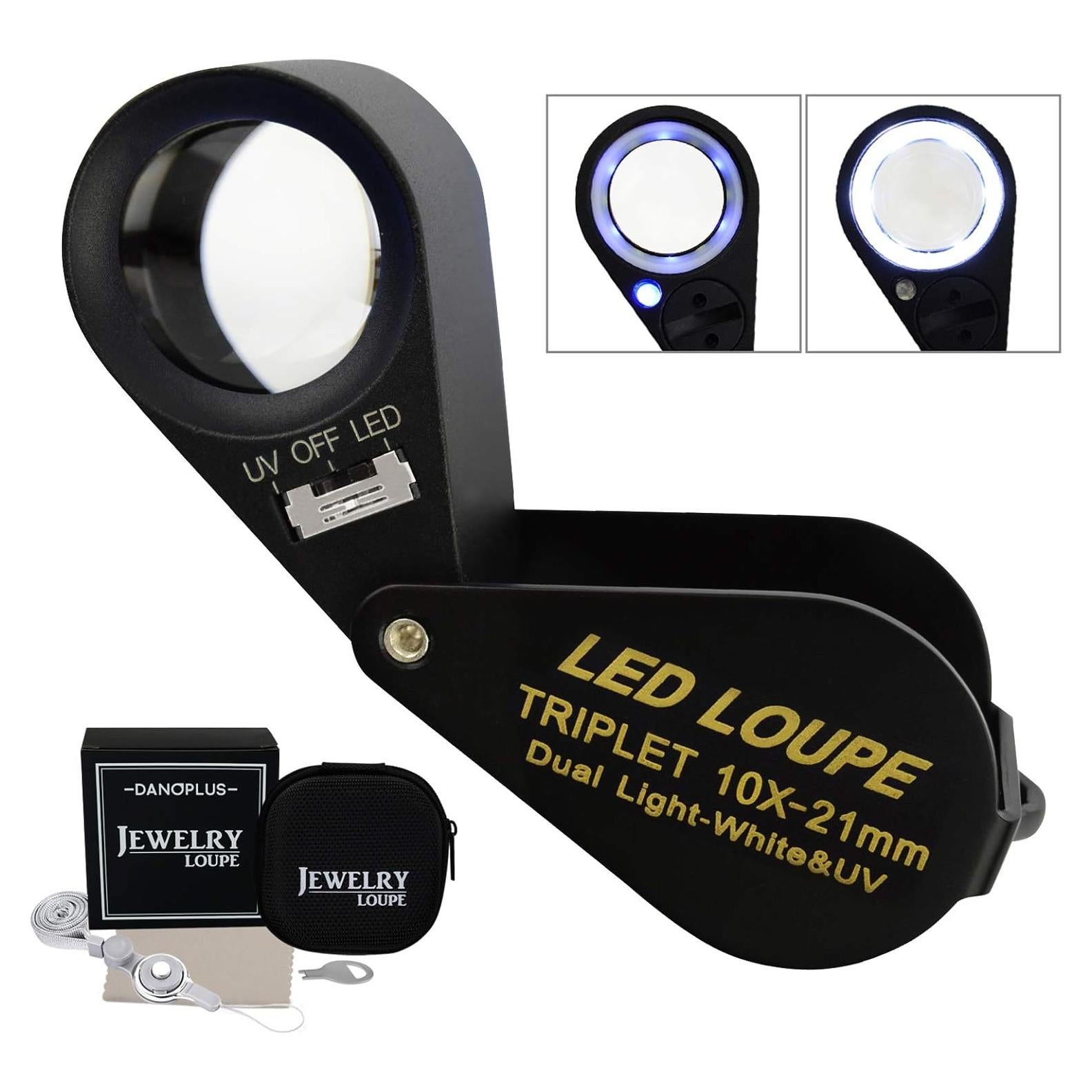 Lupa de Joyería LED UV 10x DANOPLUS KIB-246 21mm