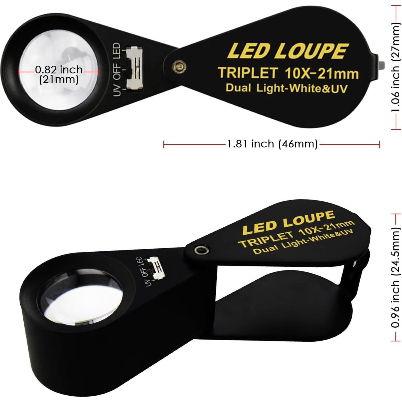 Lupa de Joyería LED UV 10x DANOPLUS KIB-246 21mm