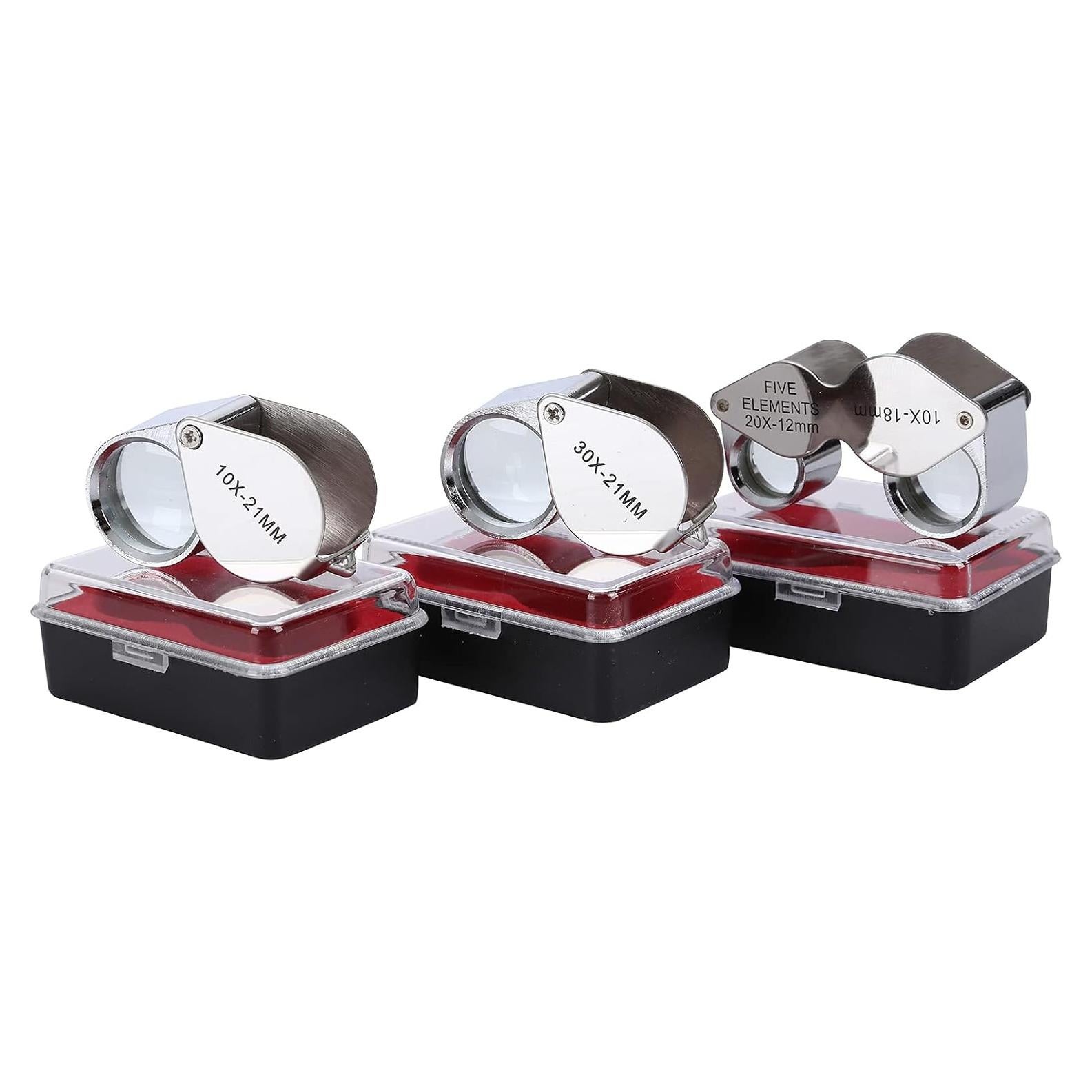 Lupa de bolsillo Aketek 10x 20x 3 piezas HD