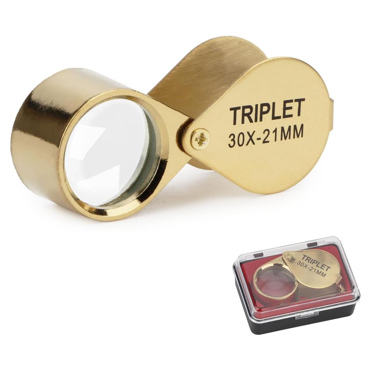 Lupa de bolsillo Rongon 30X con estuche retráctil 21mm